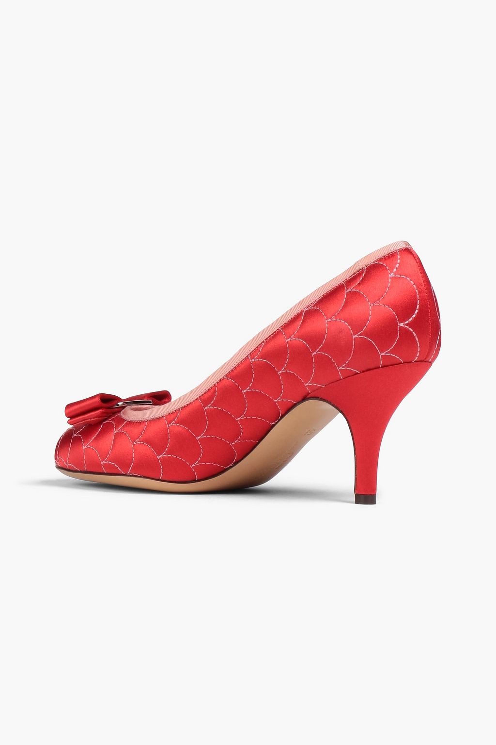 FERRAGAMO Carla embellished satin pumps