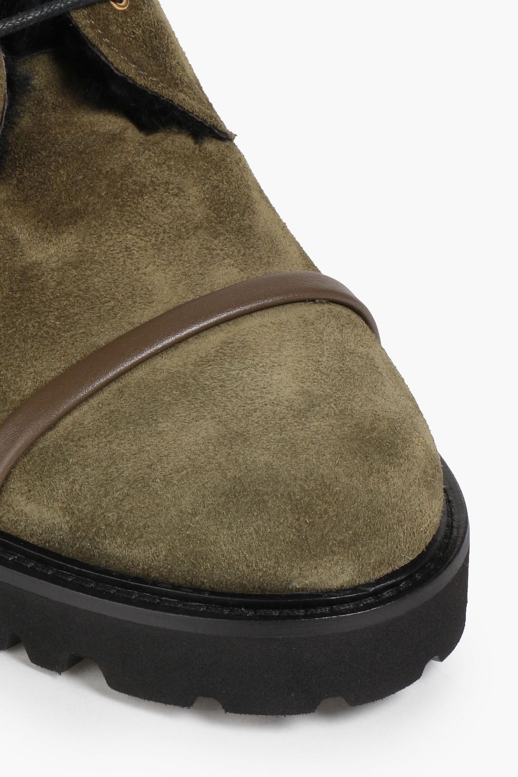 MALONE SOULIERS Barb shearling and suede combat boots
