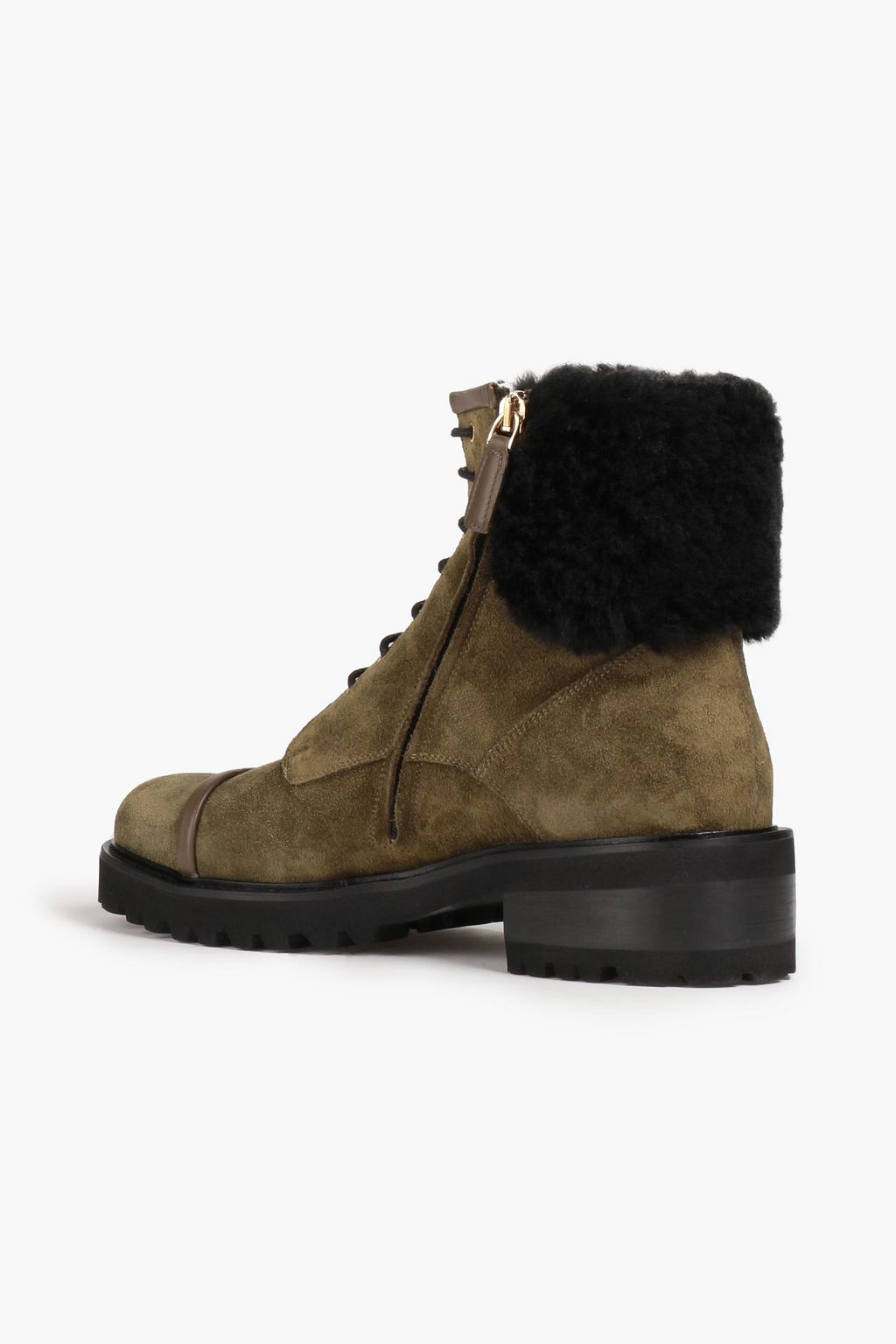 MALONE SOULIERS Barb shearling and suede combat boots