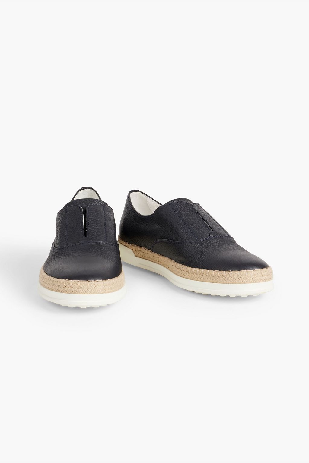 TOD'S Pebbled-leather espadrilles