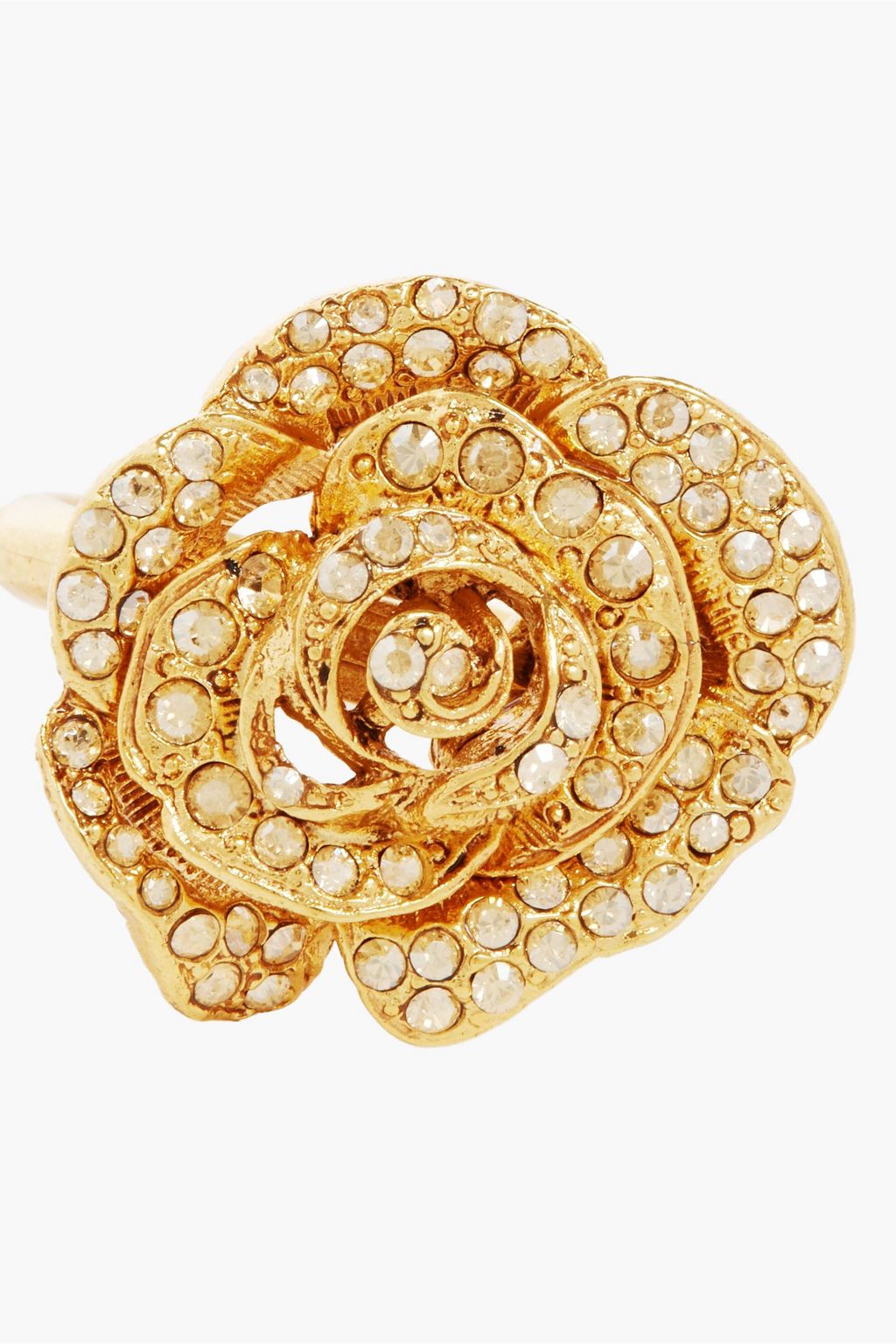 OSCAR DE LA RENTA Gold-tone crystal ring