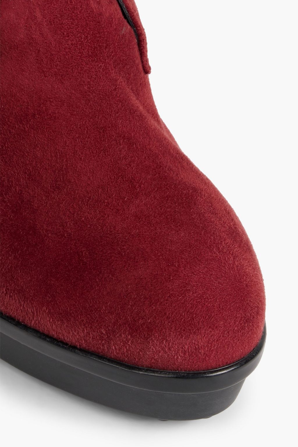 TOD'S 스웨이드 플랫폼 레이스업 앵클 부츠