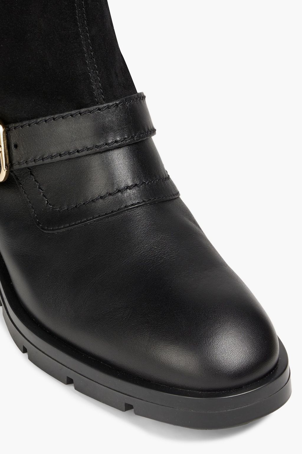 TOD'S Buckled suede and leather boots