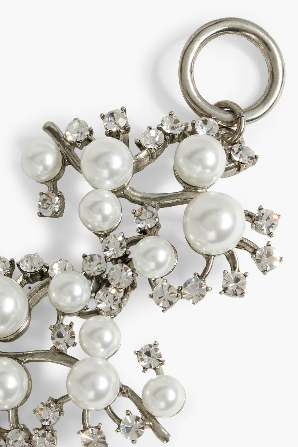 OSCAR DE LA RENTA Silver-tone, crystal and faux pearl bracelet