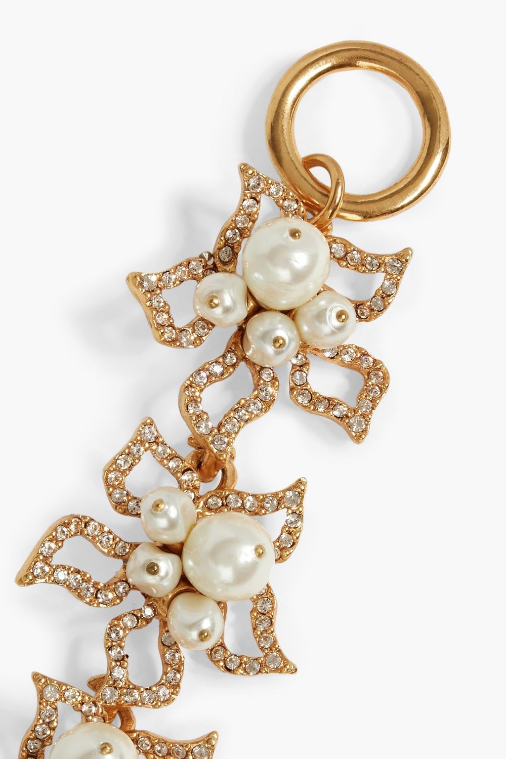 OSCAR DE LA RENTA Gold-tone, crystal and faux pearl bracelet