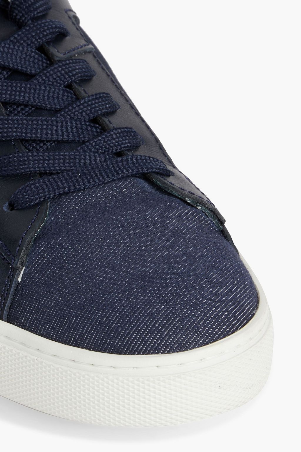 TOD'S Cassetta leather-trimmed denim sneakers