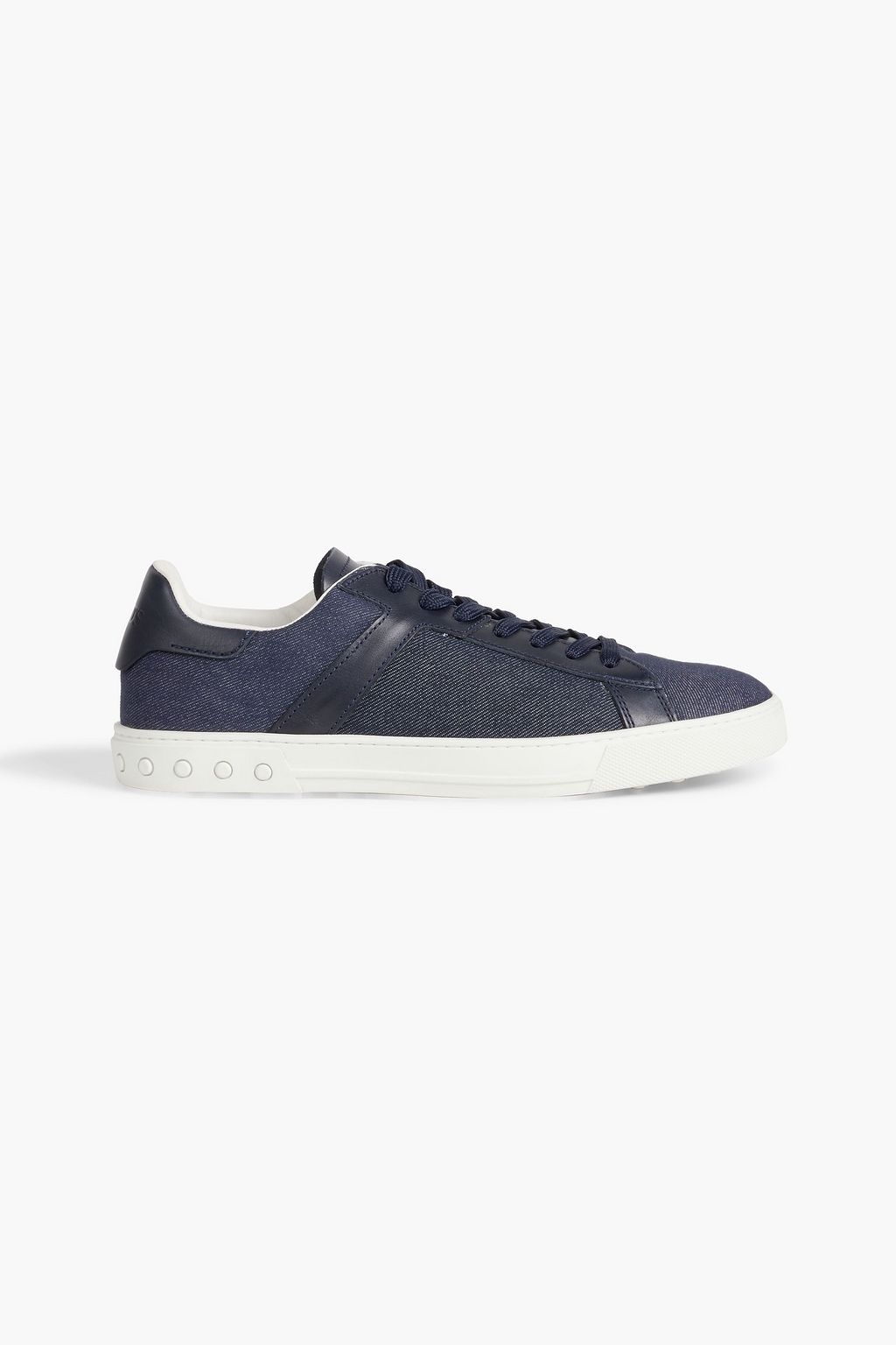 TOD'S Cassetta leather-trimmed denim sneakers | THE OUTNET