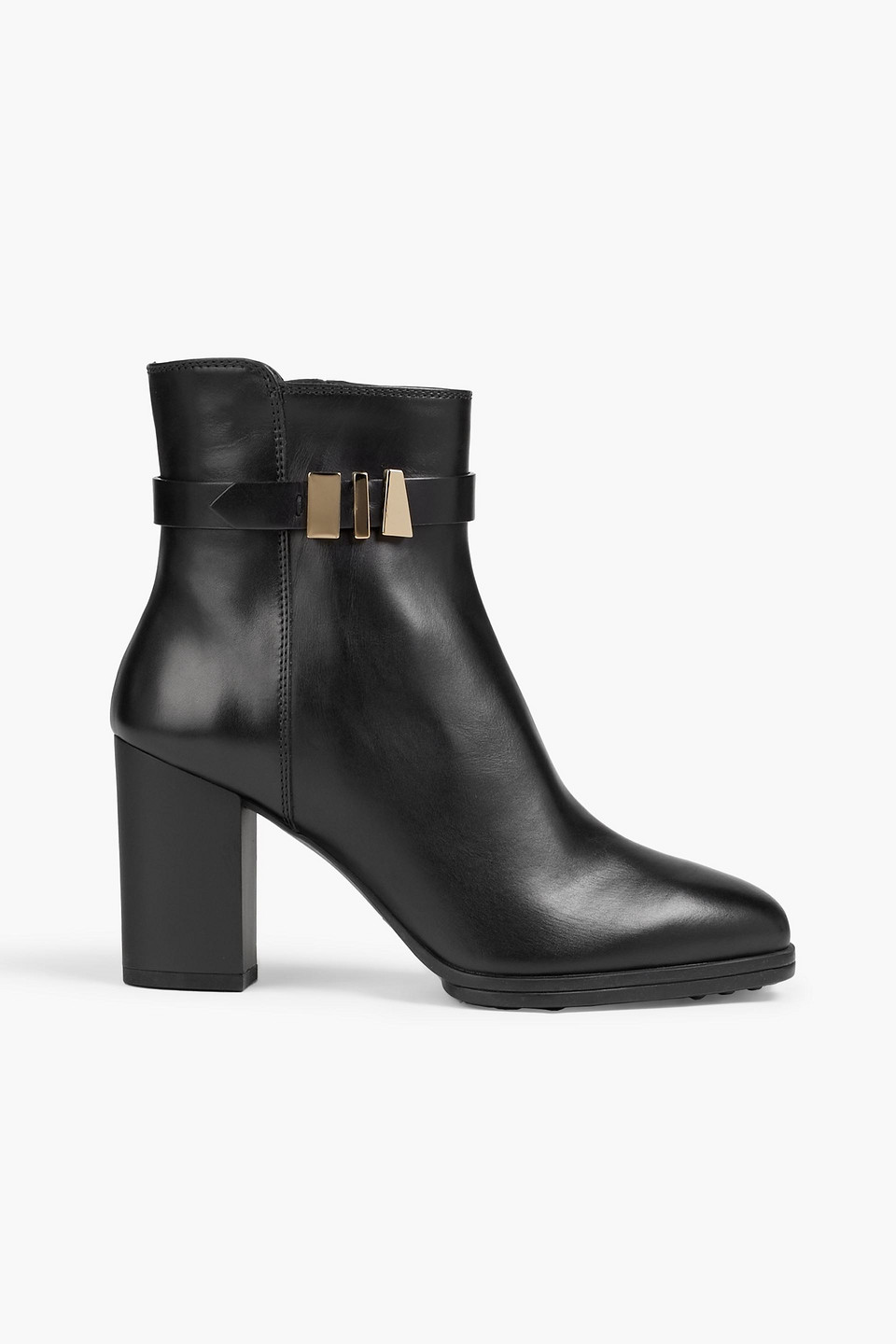 Tod's Buckled Leather Ankle Boots In Black