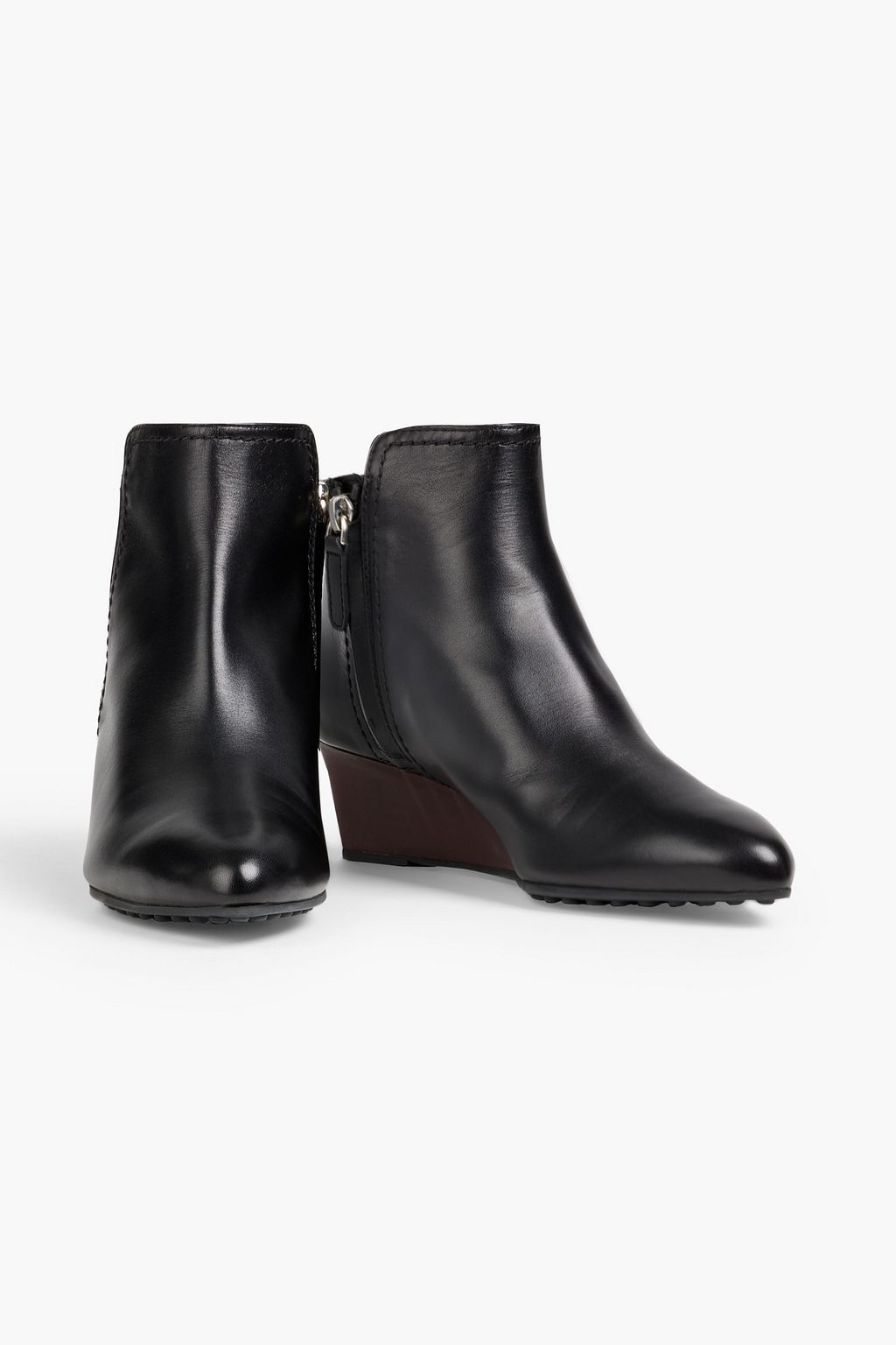 TOD'S Leather wedge ankle boots