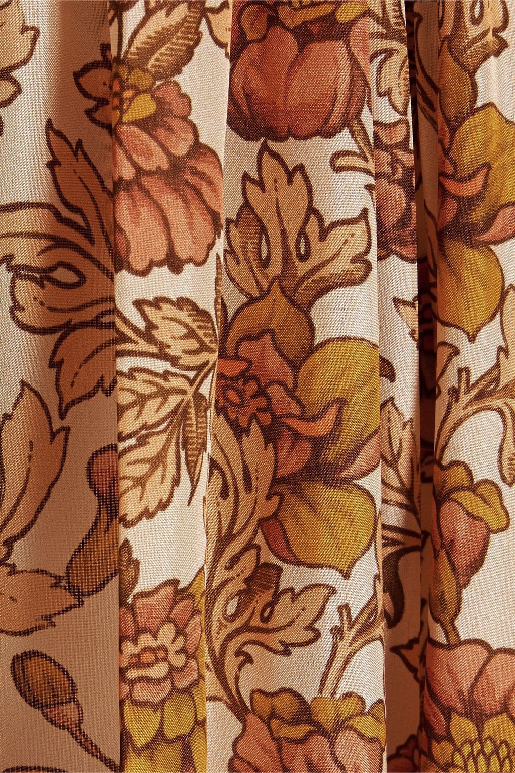 ZIMMERMANN Gathered floral-print silk midi dress