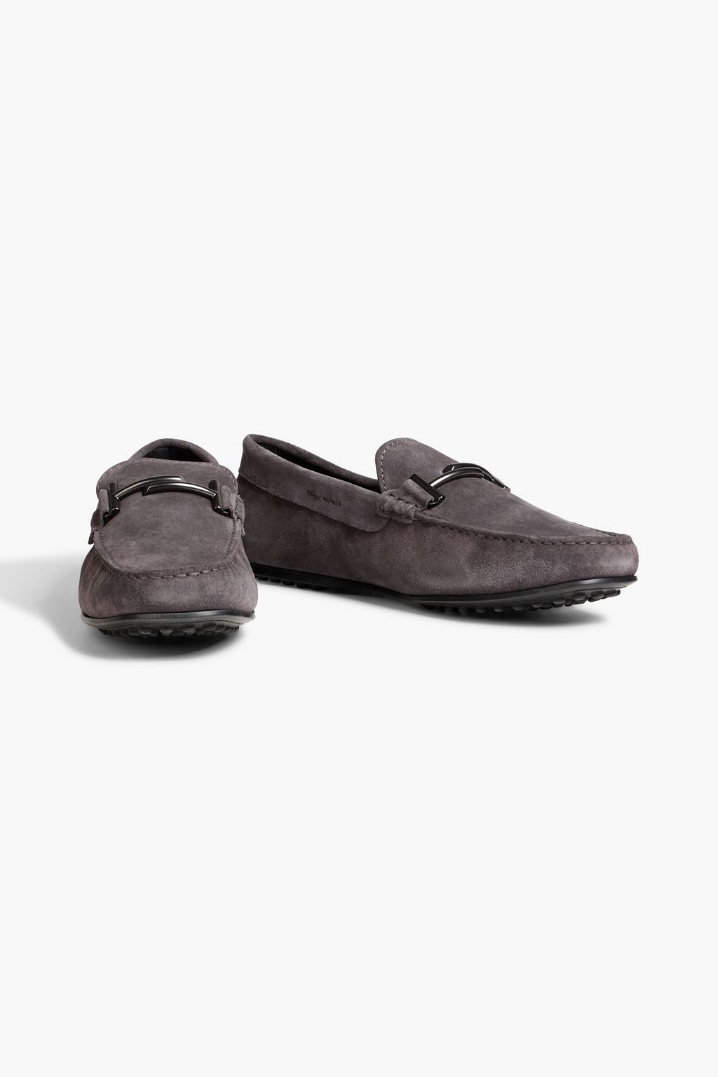 TOD'S Double T embellished suede driving shoes