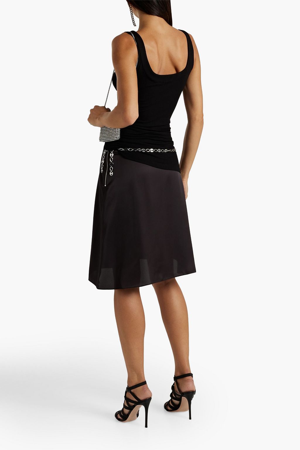 RABANNE Ruched stretch-jersey tank