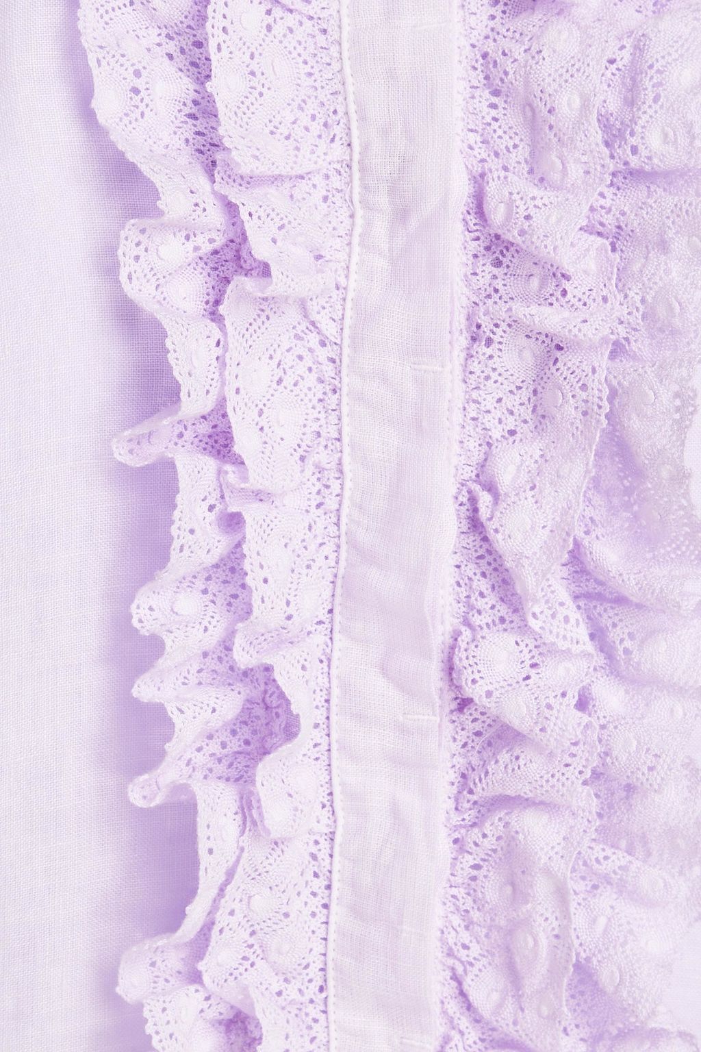 120% LINO Crocheted lace-trimmed linen shirt