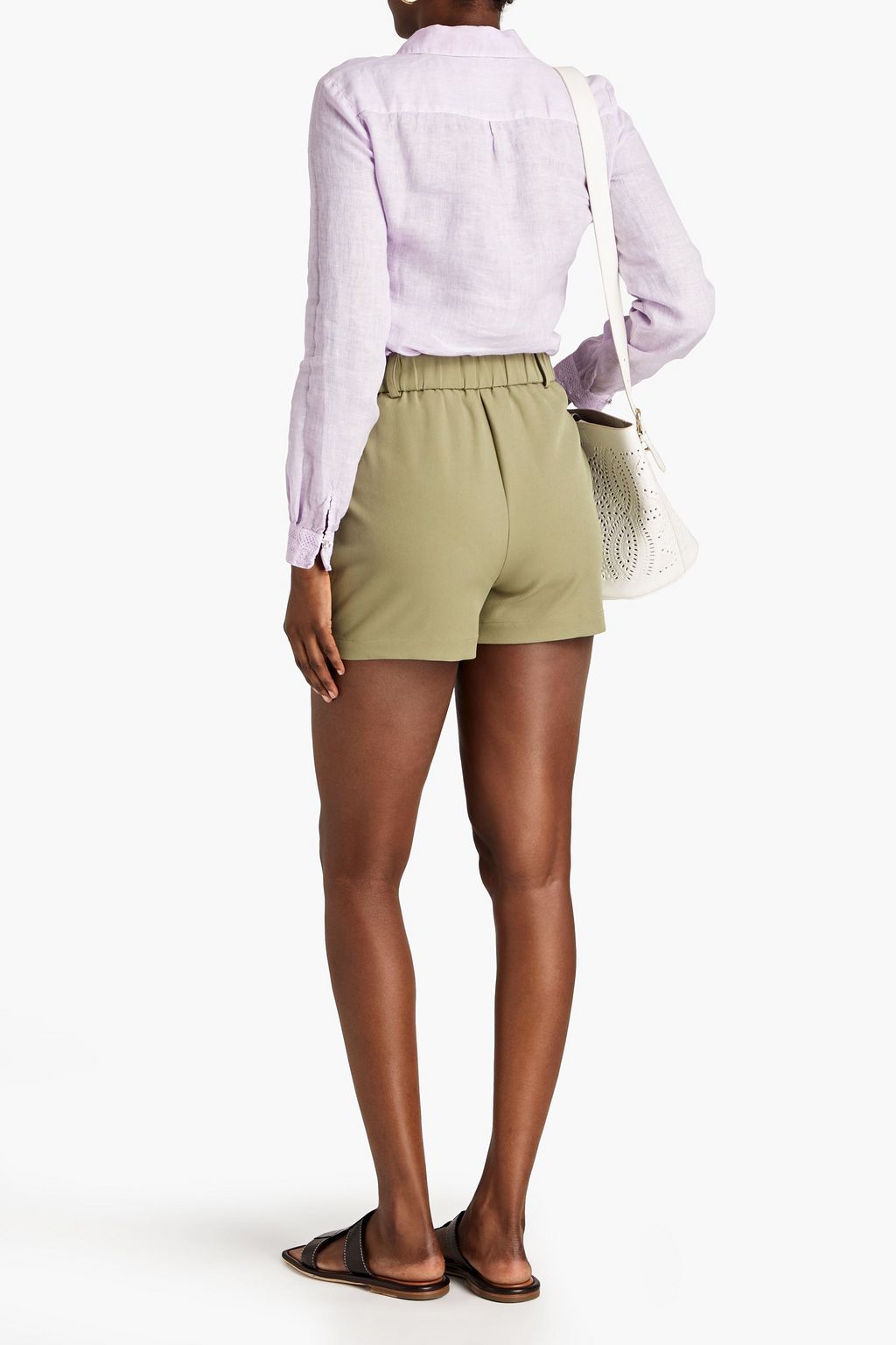 120% LINO Crocheted lace-trimmed linen shirt