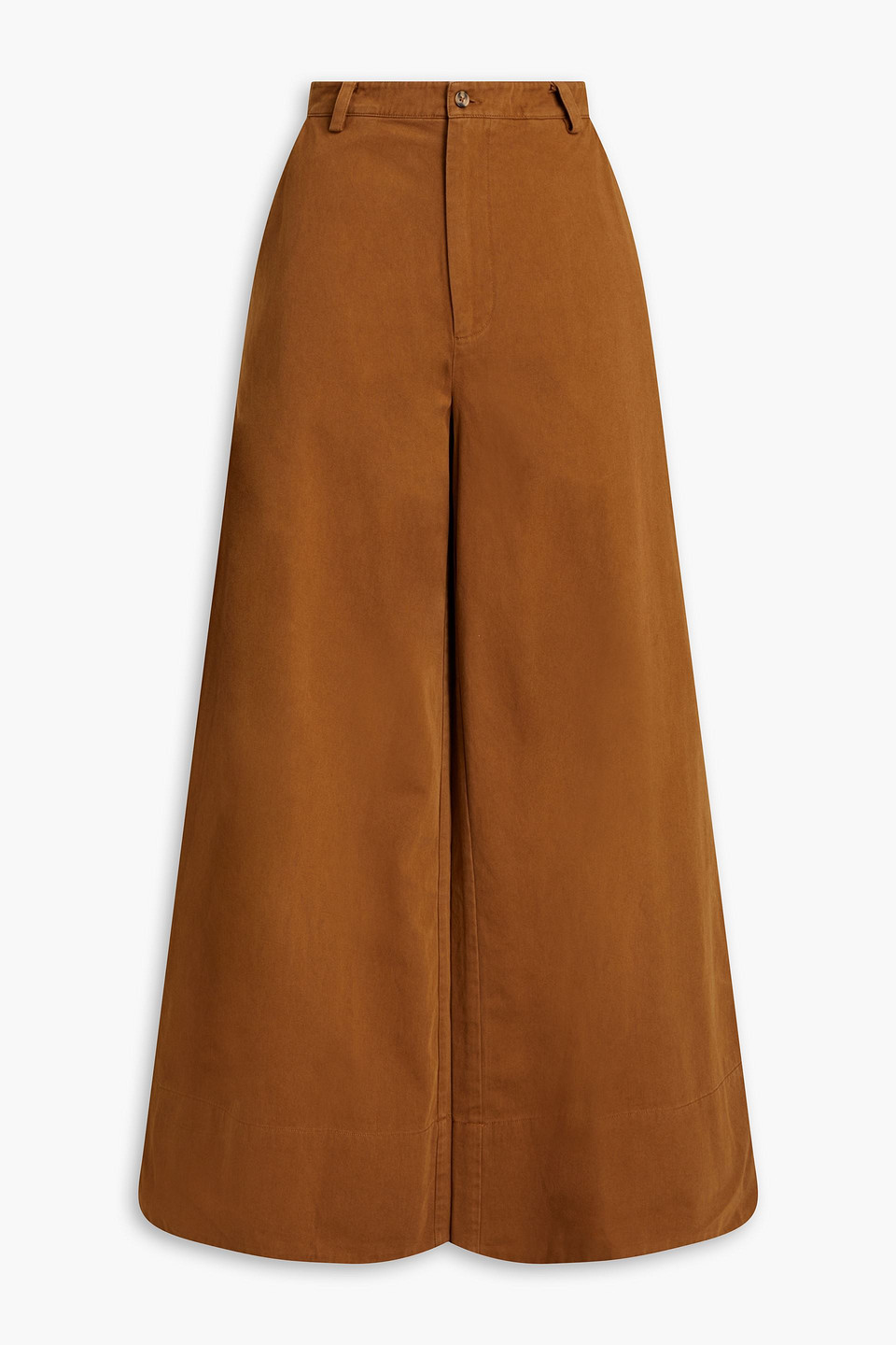 Cotton-twill wide leg pants