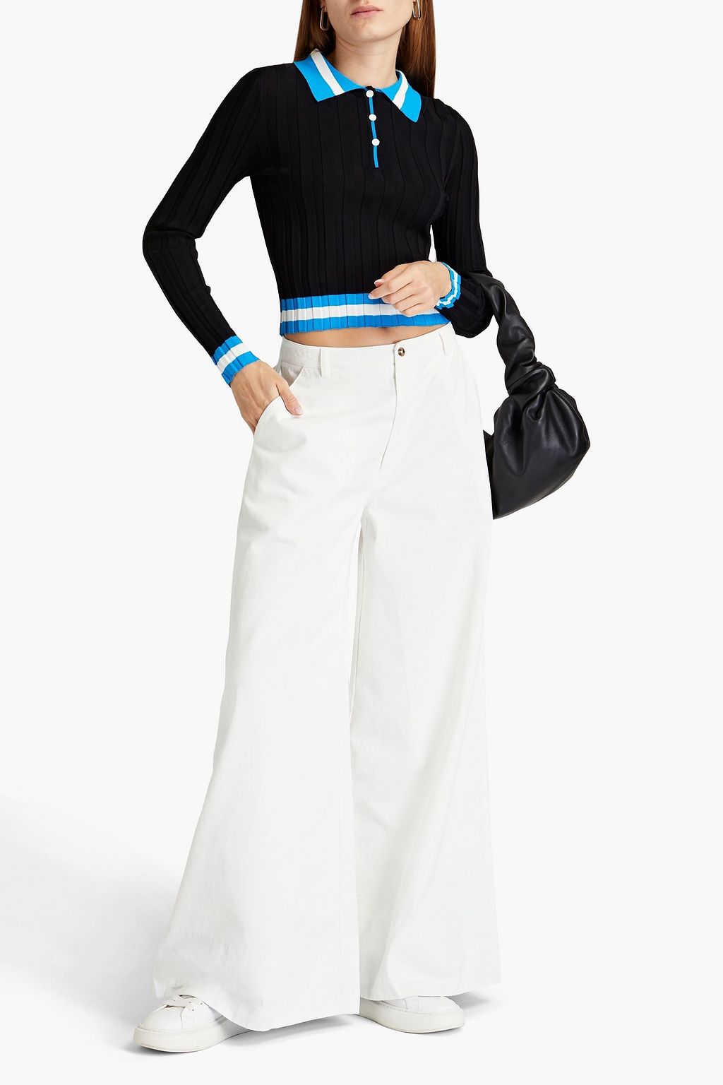 SOLID & STRIPED Cotton-twill wide leg pants