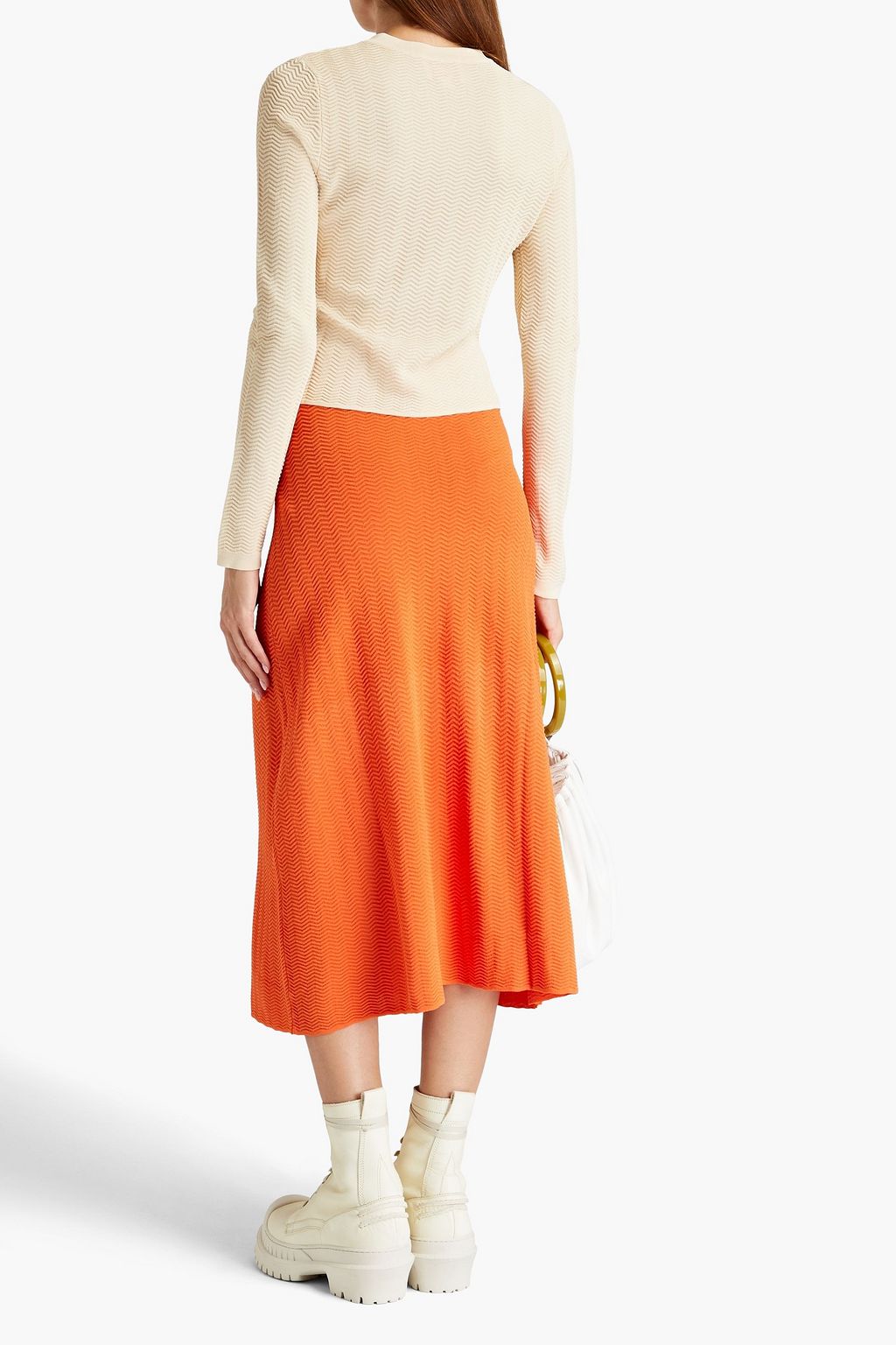 SOLID & STRIPED Knitted midi skirt