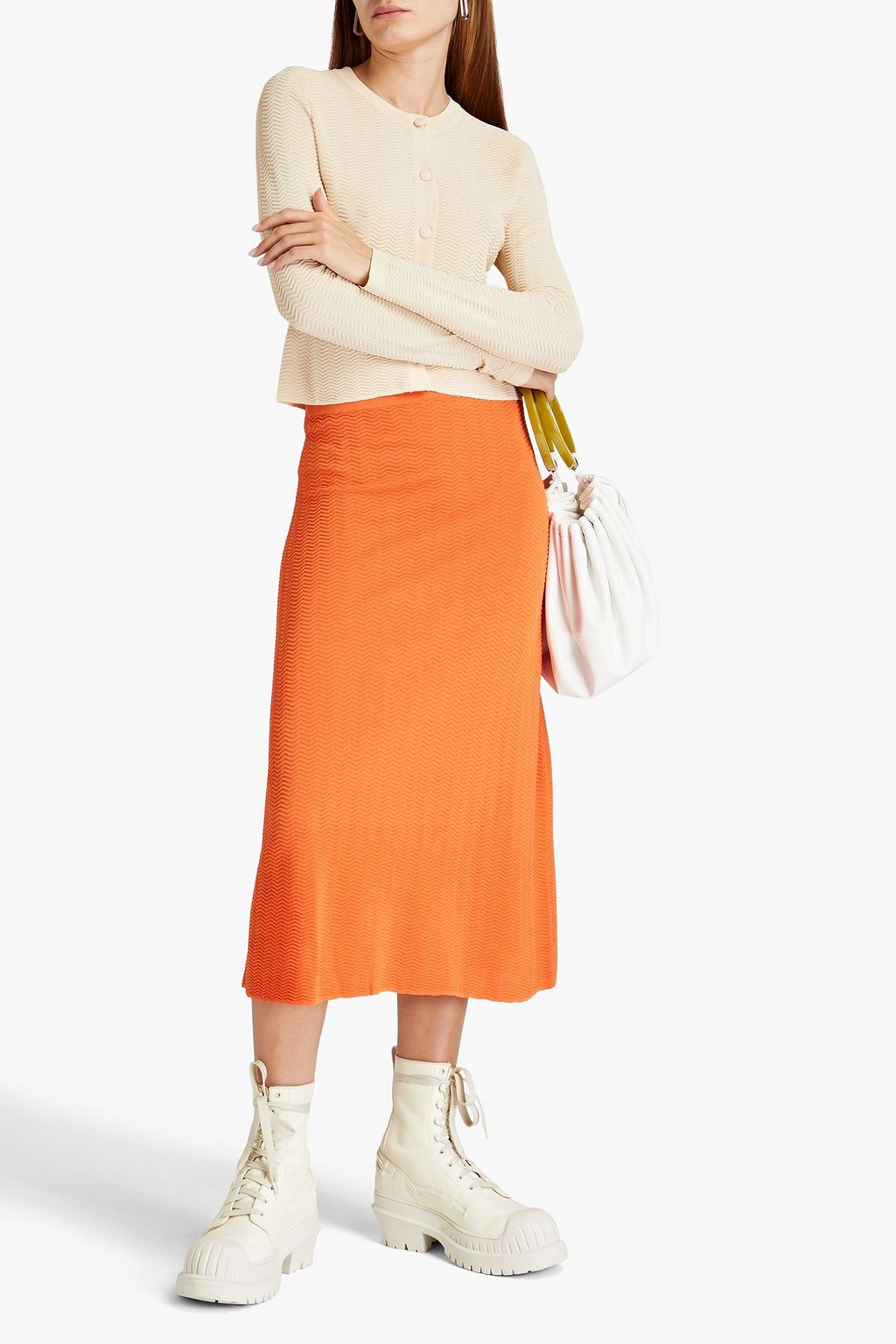 SOLID & STRIPED Knitted midi skirt