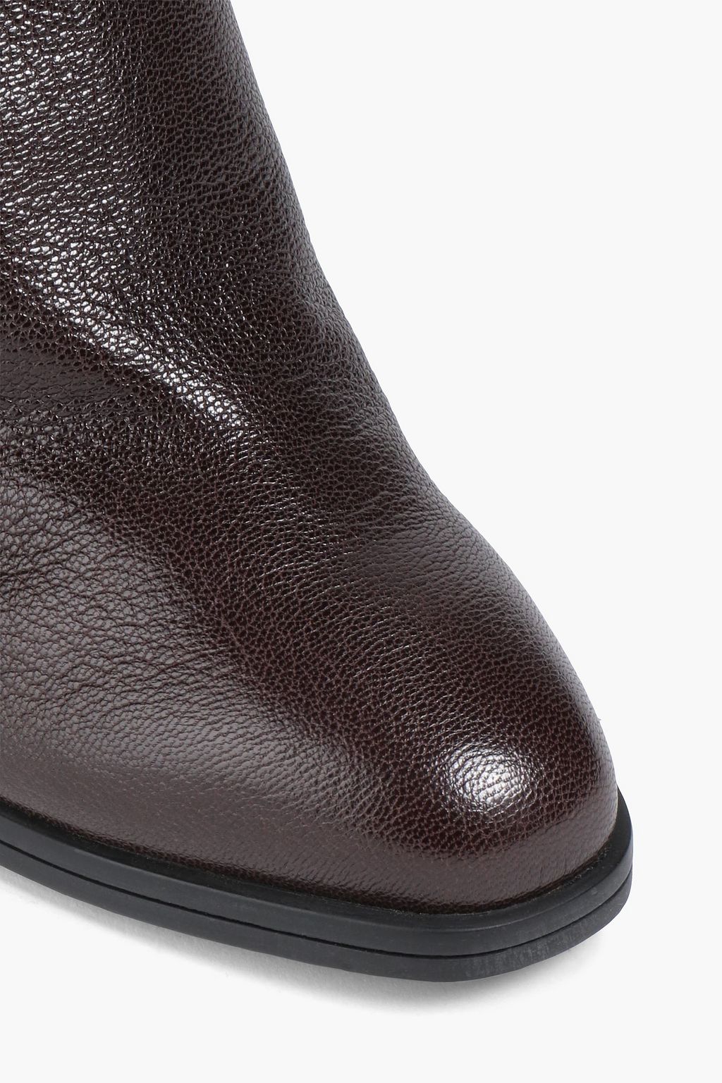 TOD'S Embellished glossed pebbled-leather ankle boots
