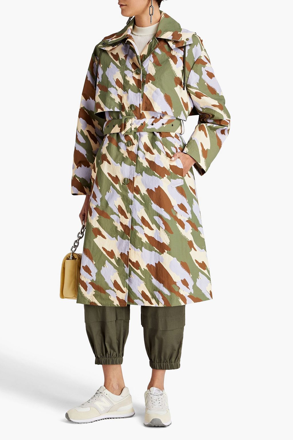 JAKKE. Shirly checked shell hooded trench coat