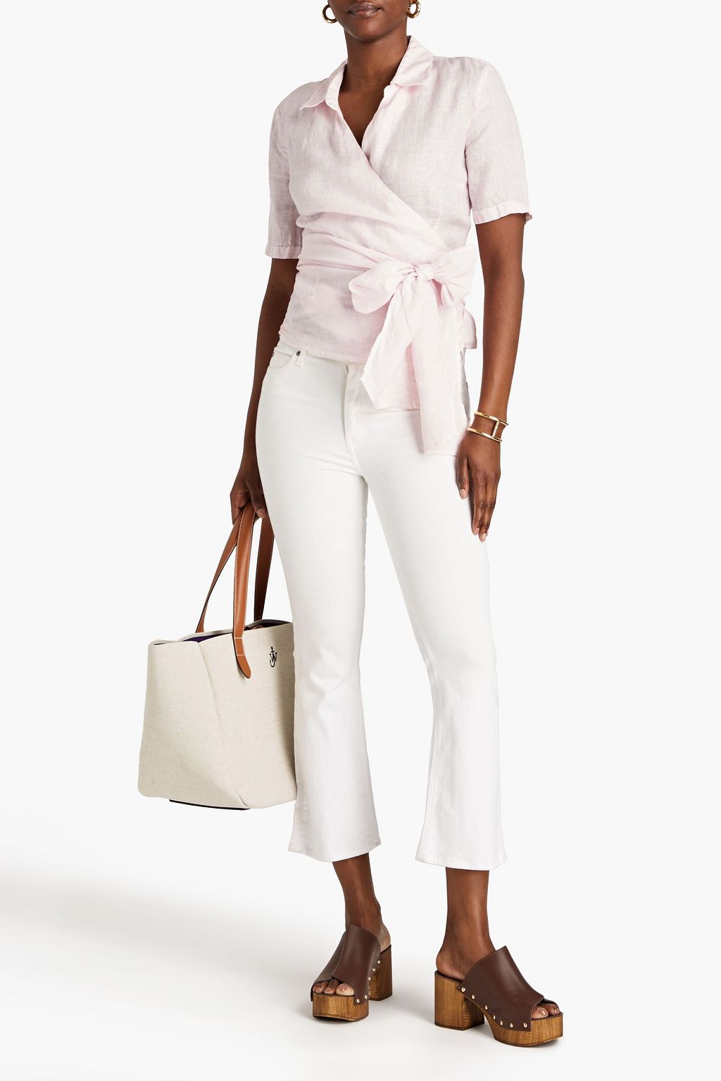 120 LINO Linen wrap top THE