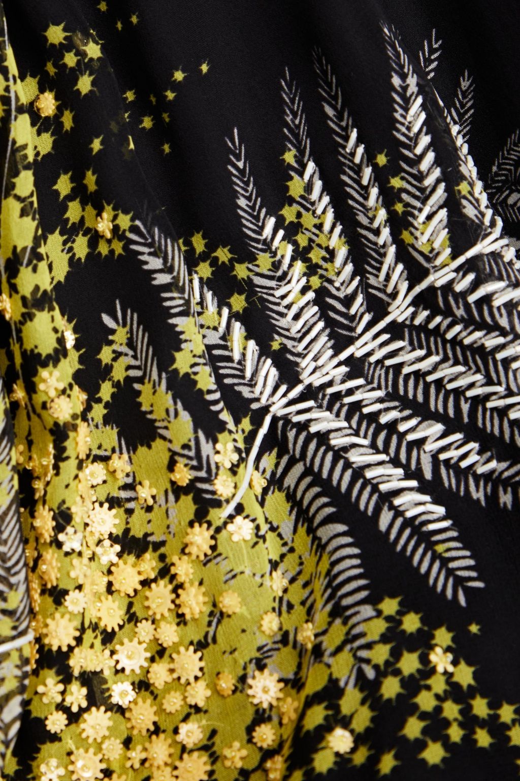 VALENTINO GARAVANI Cold-shoulder printed silk-voile gown