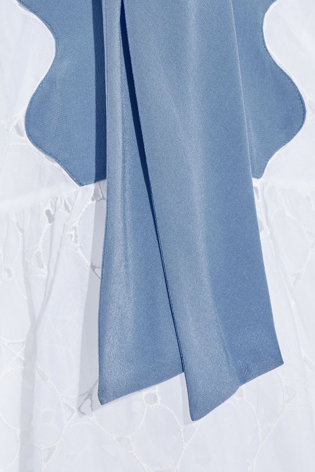 VALENTINO GARAVANI Pussy-bow broderie anglaise cotton mini dress