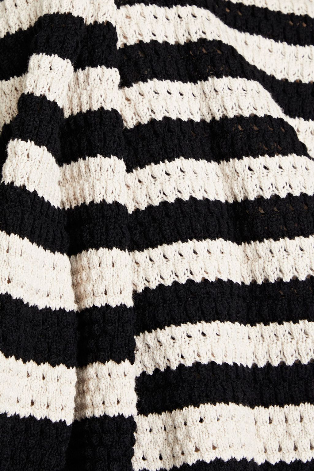SOLID & STRIPED Striped open-knit cotton cardigan