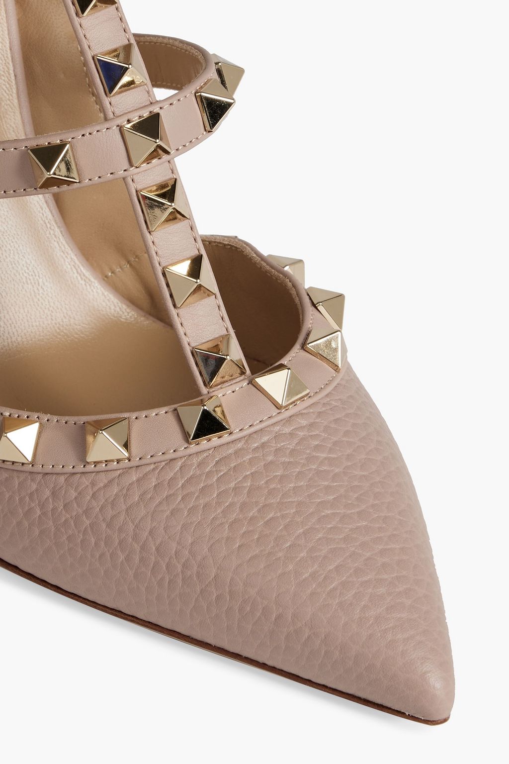 VALENTINO GARAVANI Rockstud pebbled-leather pumps
