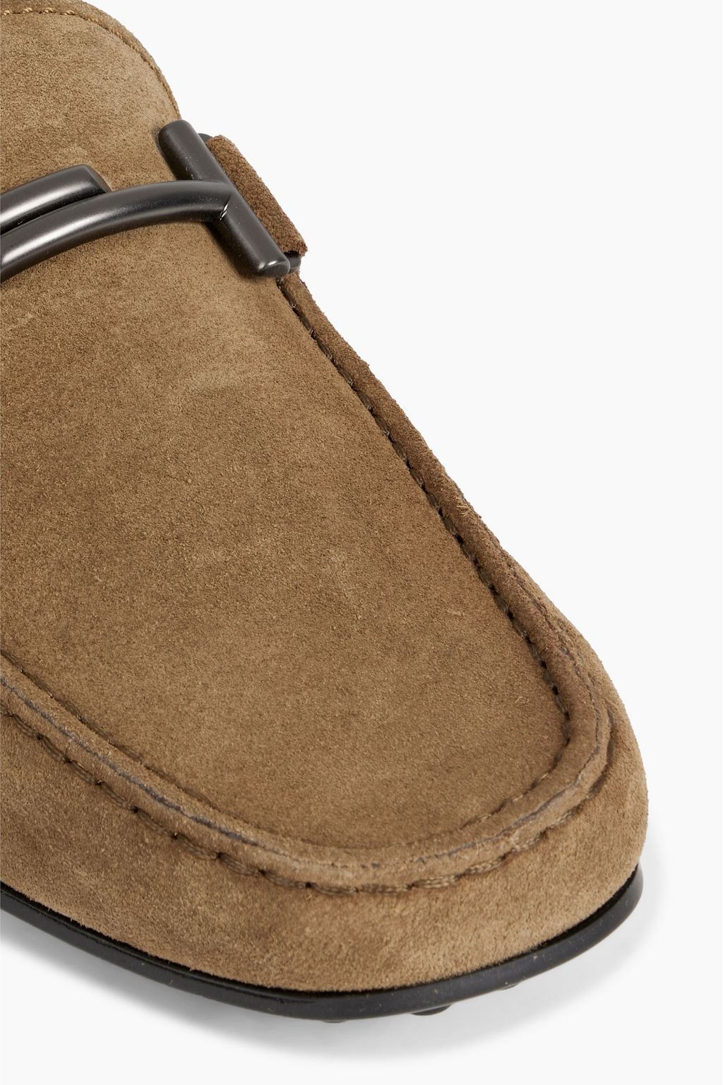 TOD'S Double T embellished suede driving shoes