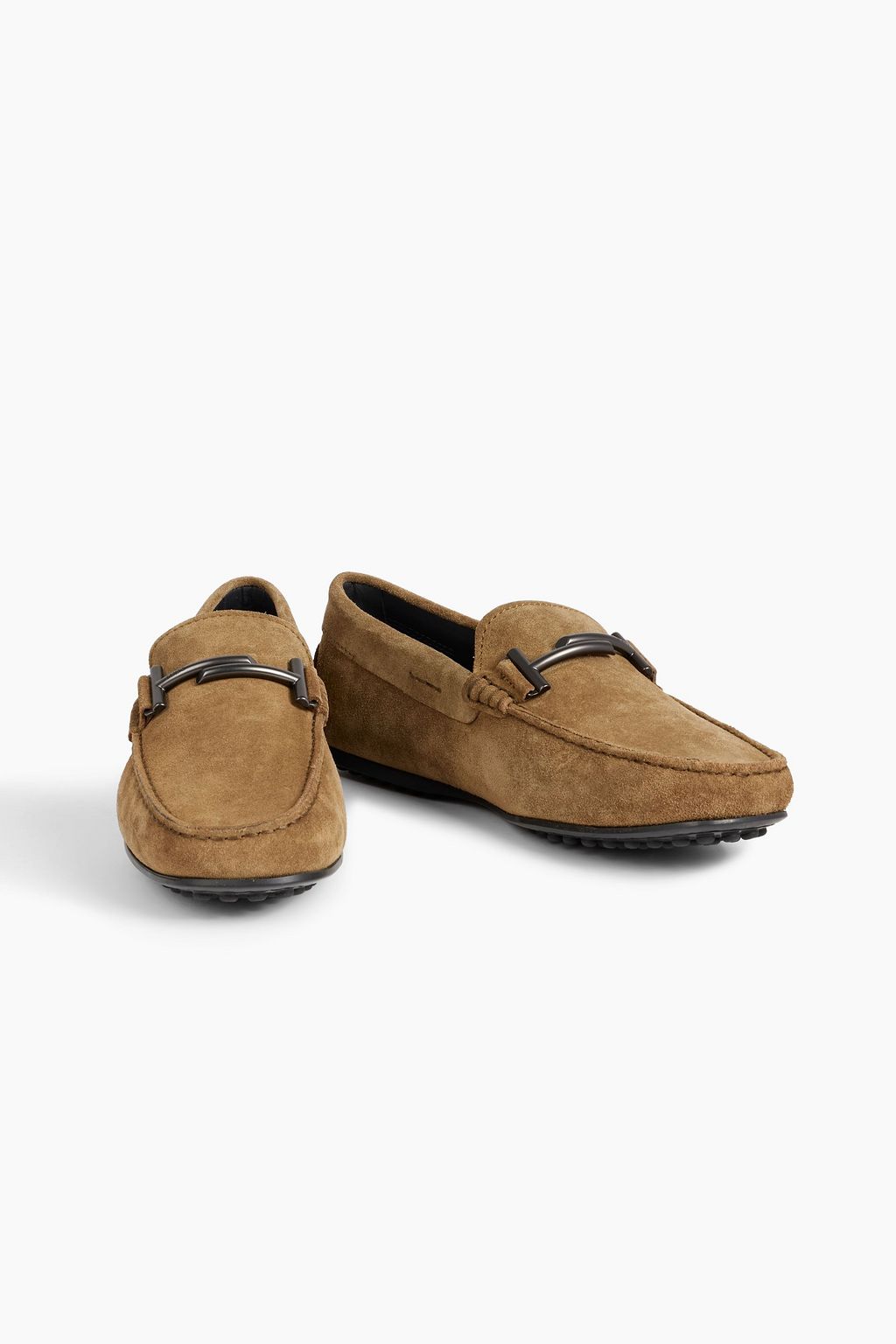 TOD'S Double T embellished suede driving shoes