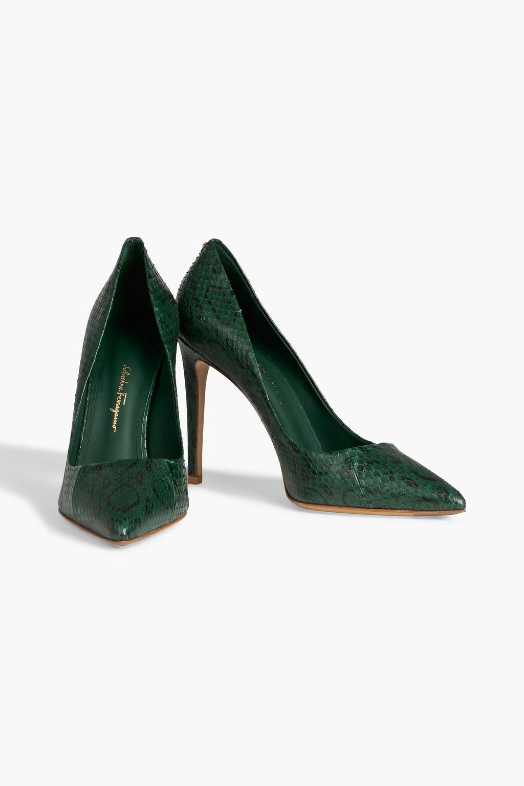 FERRAGAMO Alba X5 snake-effect leather pumps