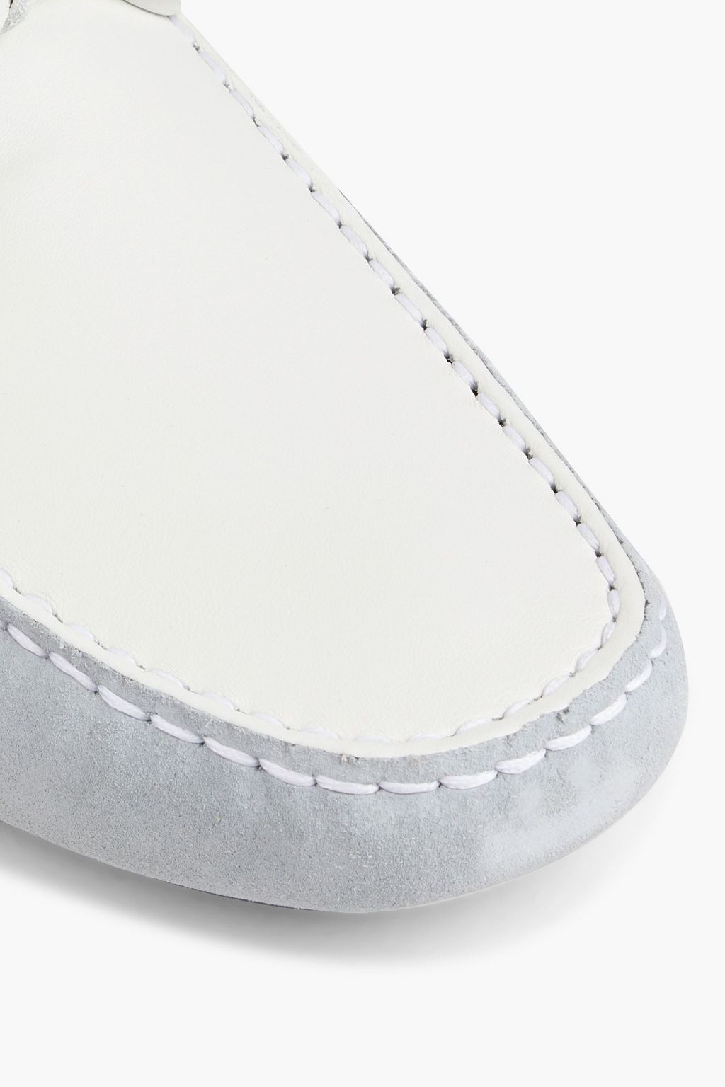 TOD'S Gommino appliquéd leather, neoprene and suede driving shoes