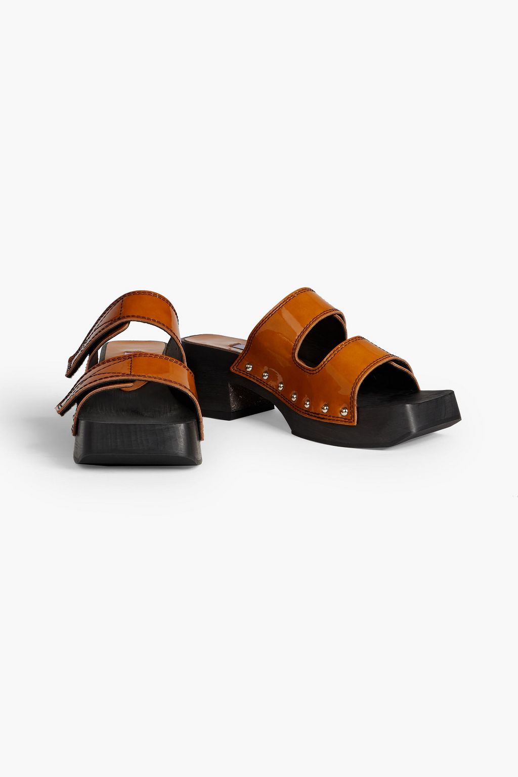 MIISTA Pami studded patent-leather mules
