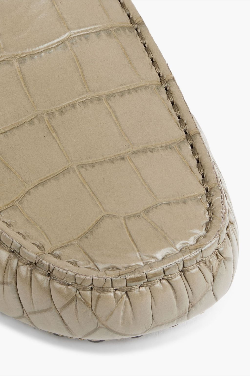 TOD'S Double T croc-effect leather driving shoes