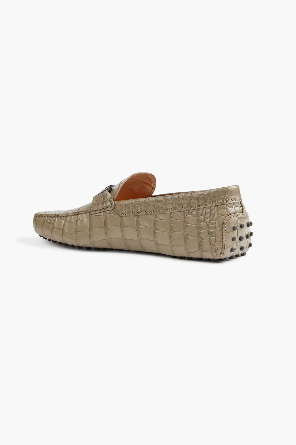 TOD'S Double T croc-effect leather driving shoes