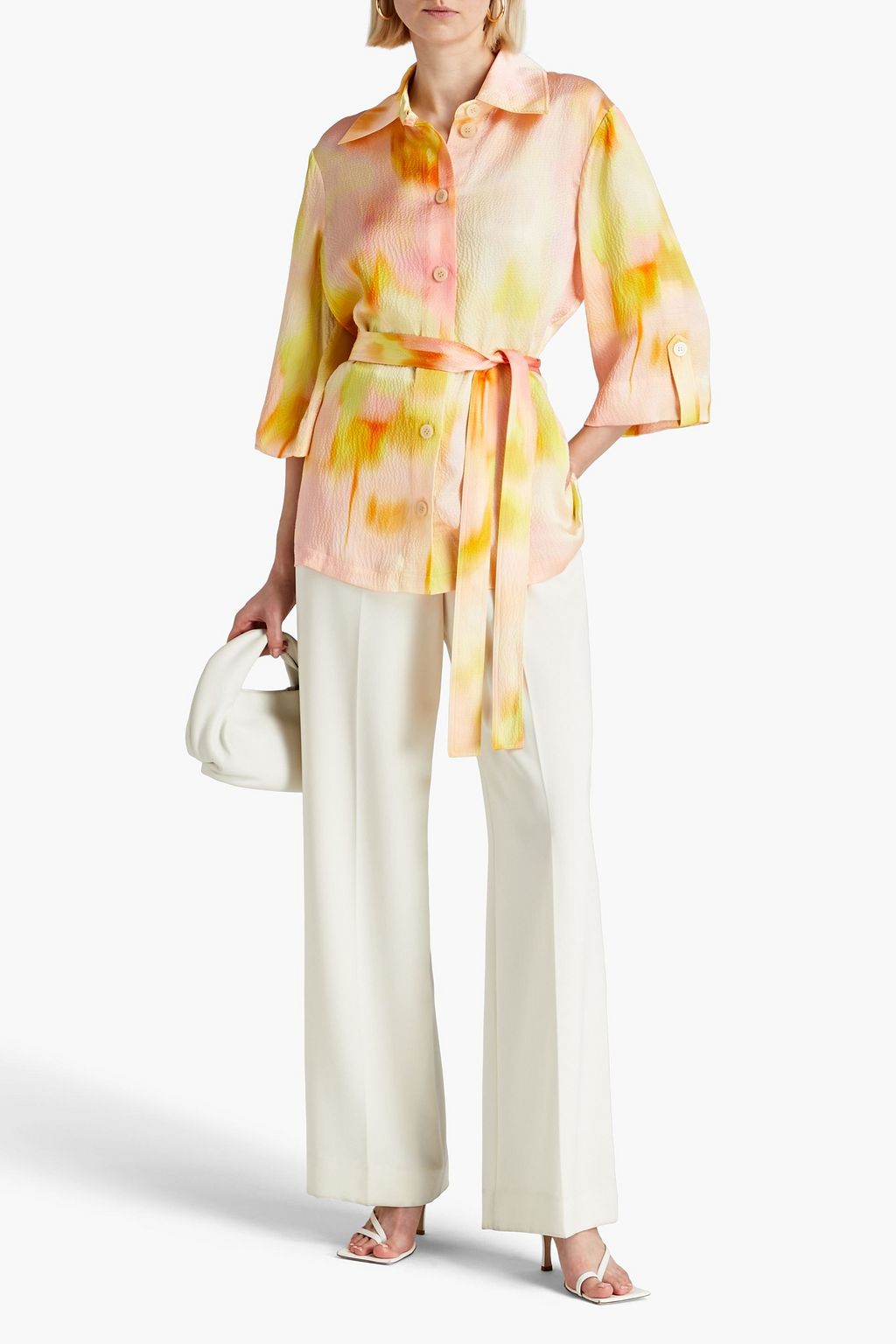 RODEBJER Zelda printed silk-cloqué shirt