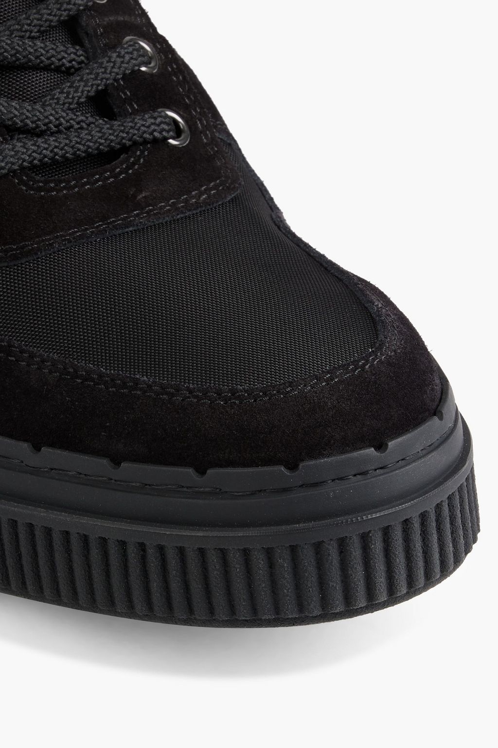 TOD'S Leather-trimmed suede and shell boots