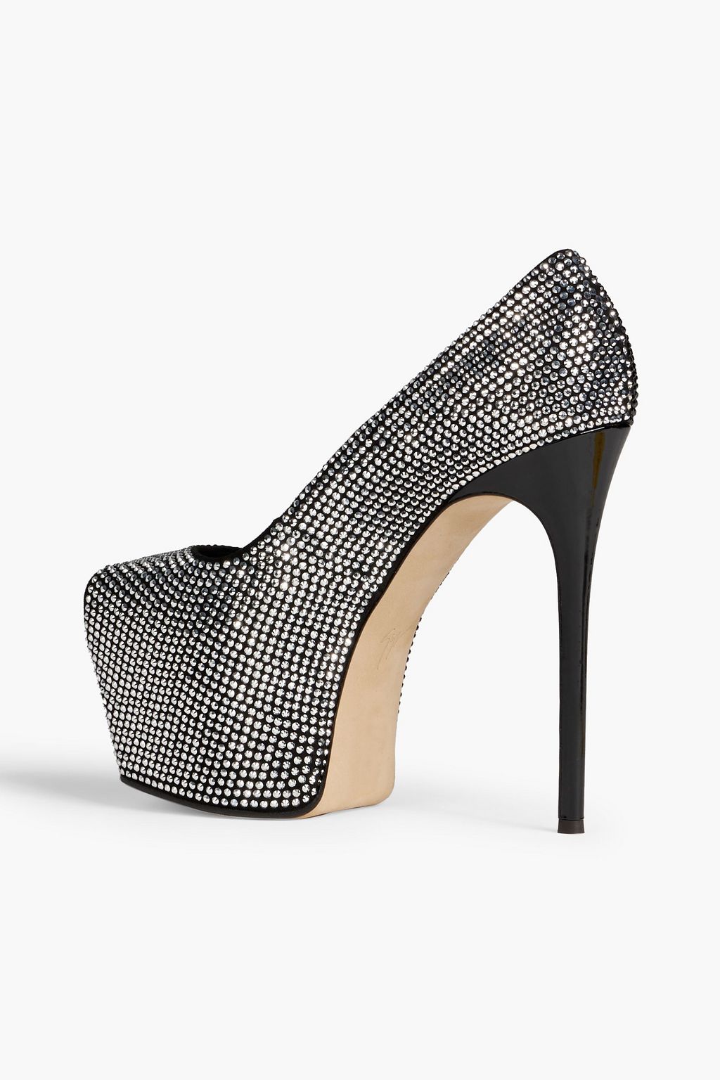 GIUSEPPE ZANOTTI Liza crystal-embellished suede platform pumps