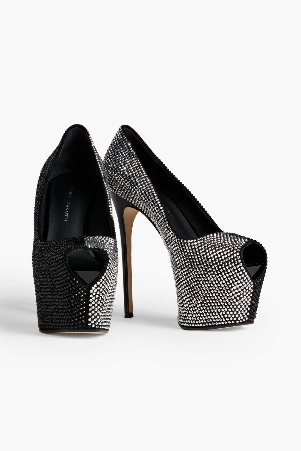 GIUSEPPE ZANOTTI Liza crystal-embellished suede platform pumps