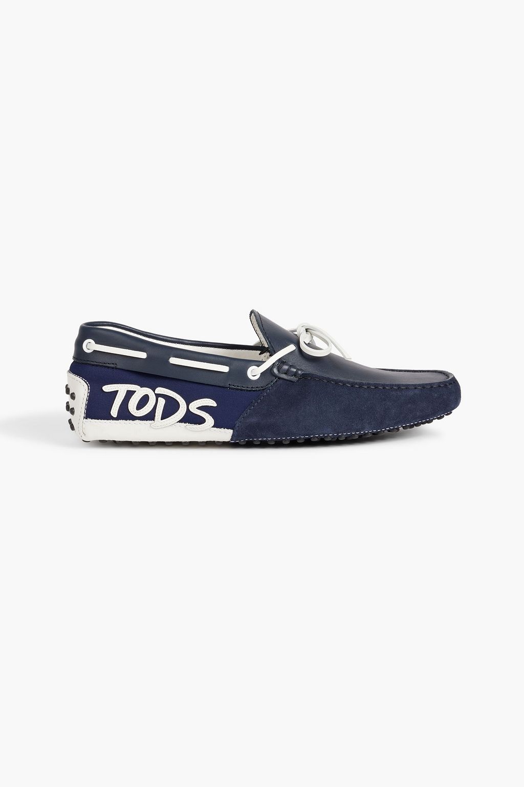 TOD'S Gommino appliquéd leather, and suede shoes | Sale up 70% off | THE OUTNET