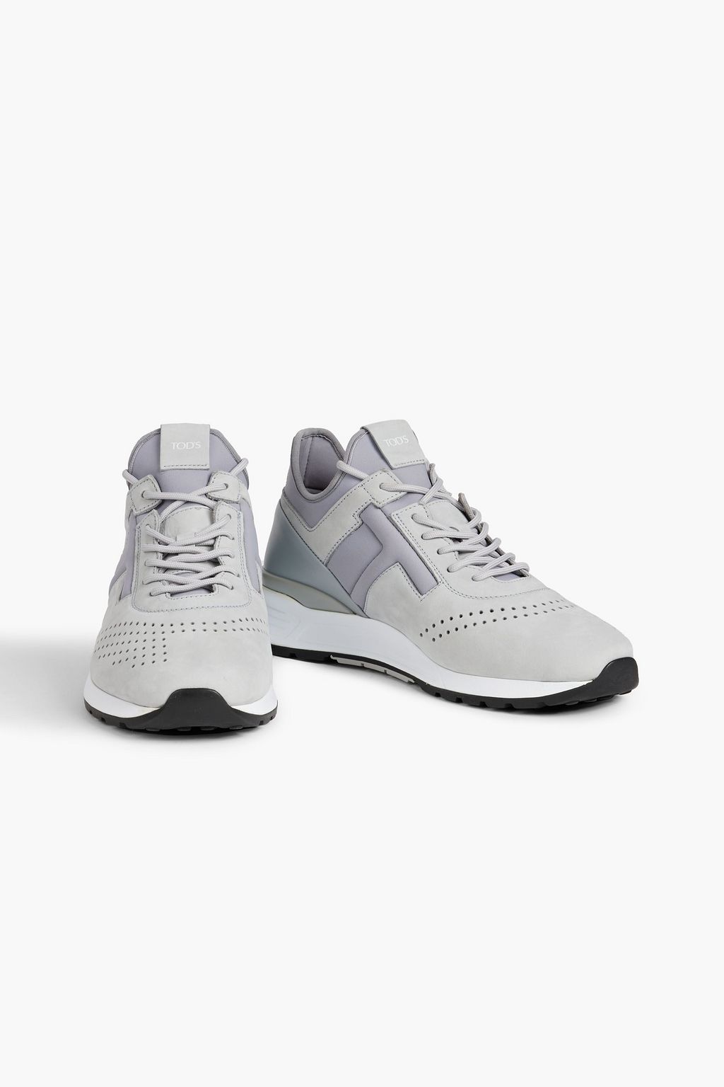 TOD'S Perforated neoprene and nubuck sneakers