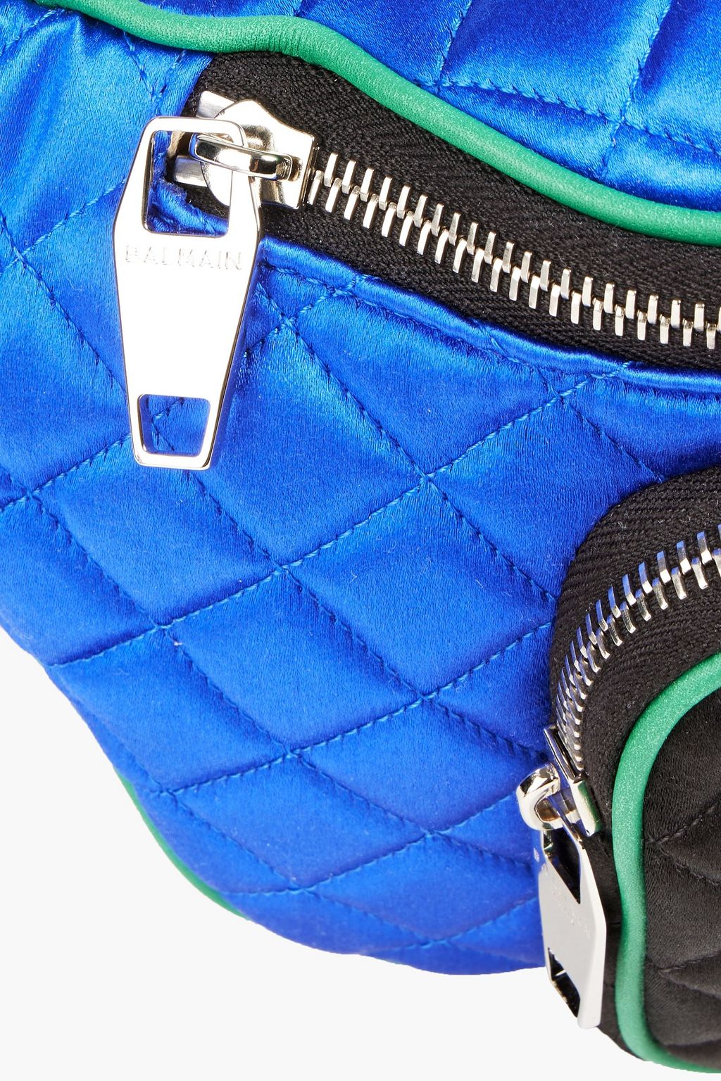 BALMAIN Quilted two-tone silk-satin belt bag