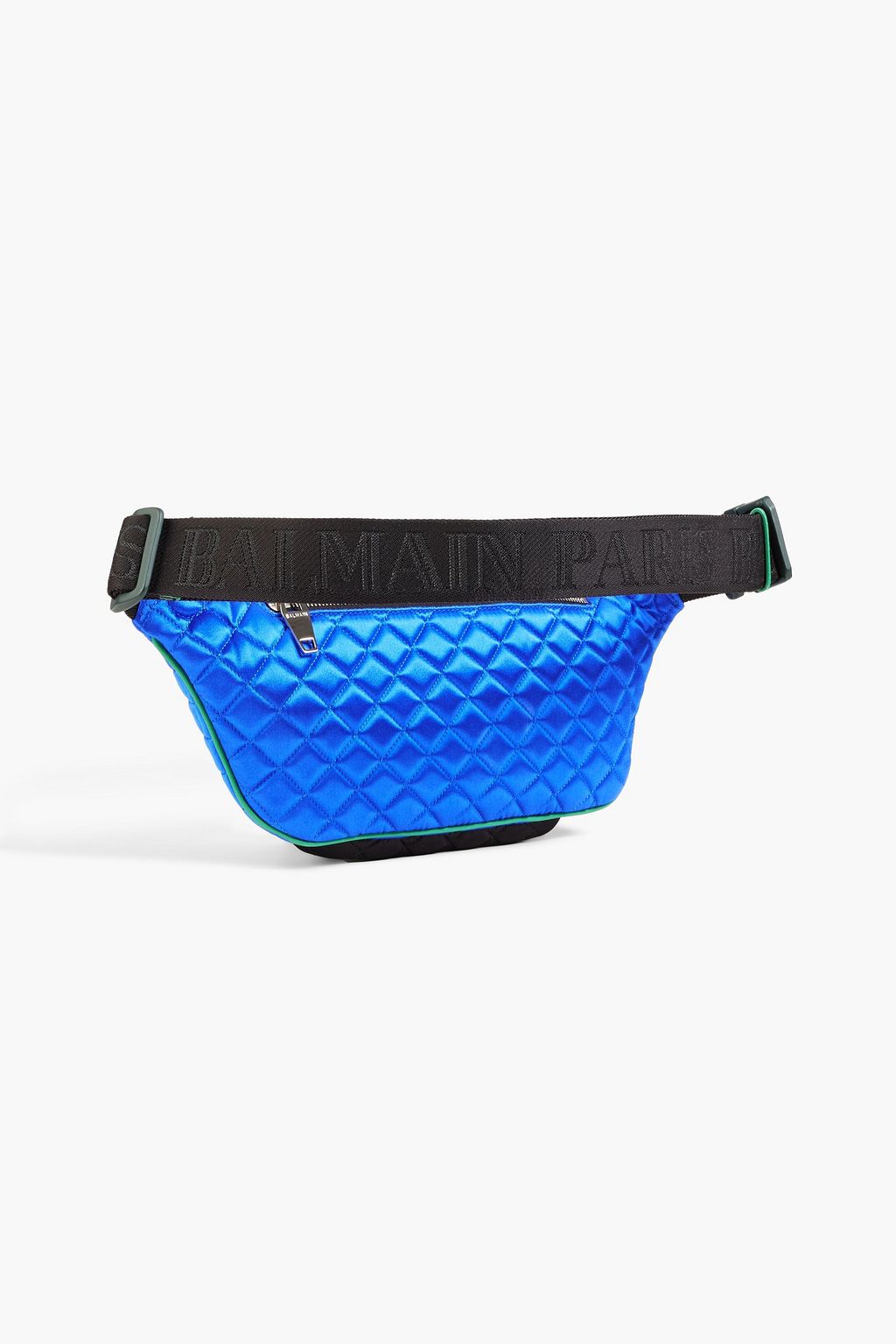 BALMAIN Quilted two-tone silk-satin belt bag