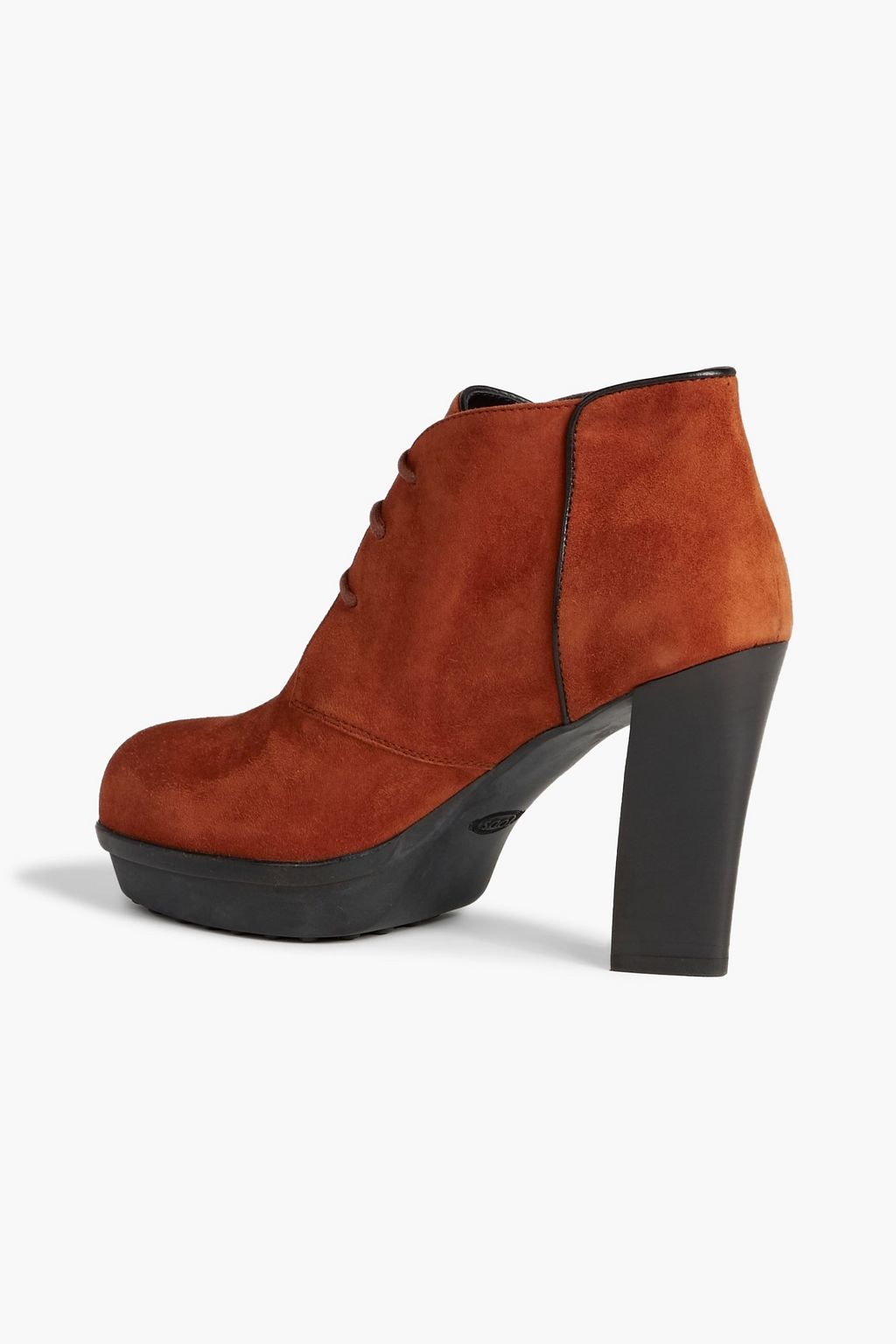 TOD'S Lace-up suede platform ankle boots