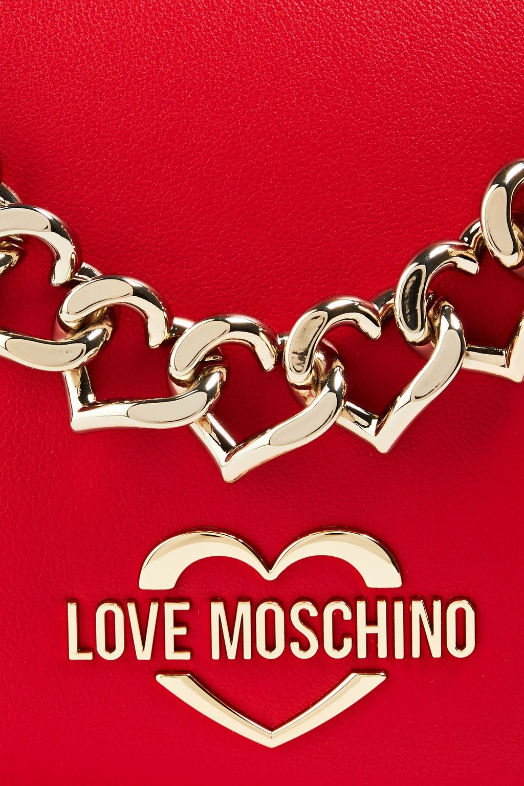 LOVE MOSCHINO Chain-embellished faux leather shoulder bag