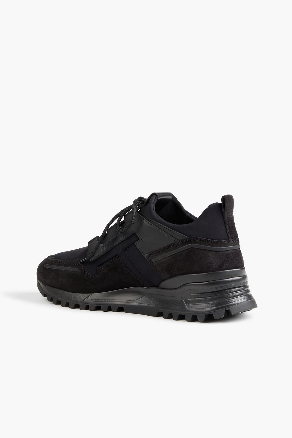 TOD'S Nubuck, neoprene and leather sneakers