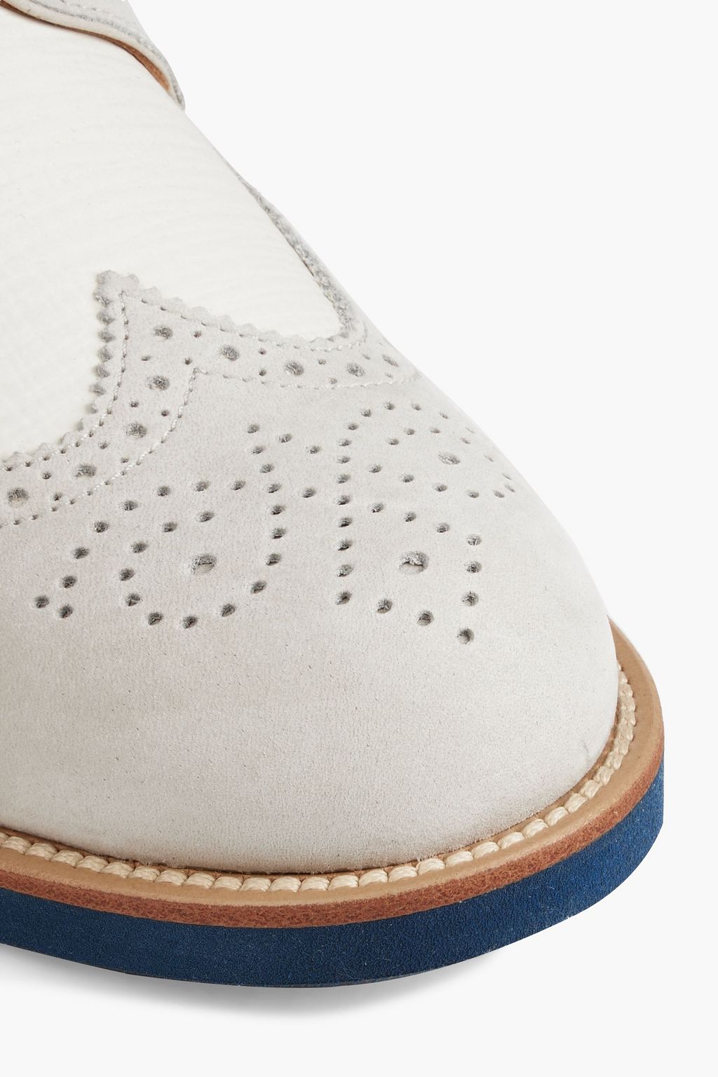 TOD'S Perforated two-tone nubuck Oxford brogues
