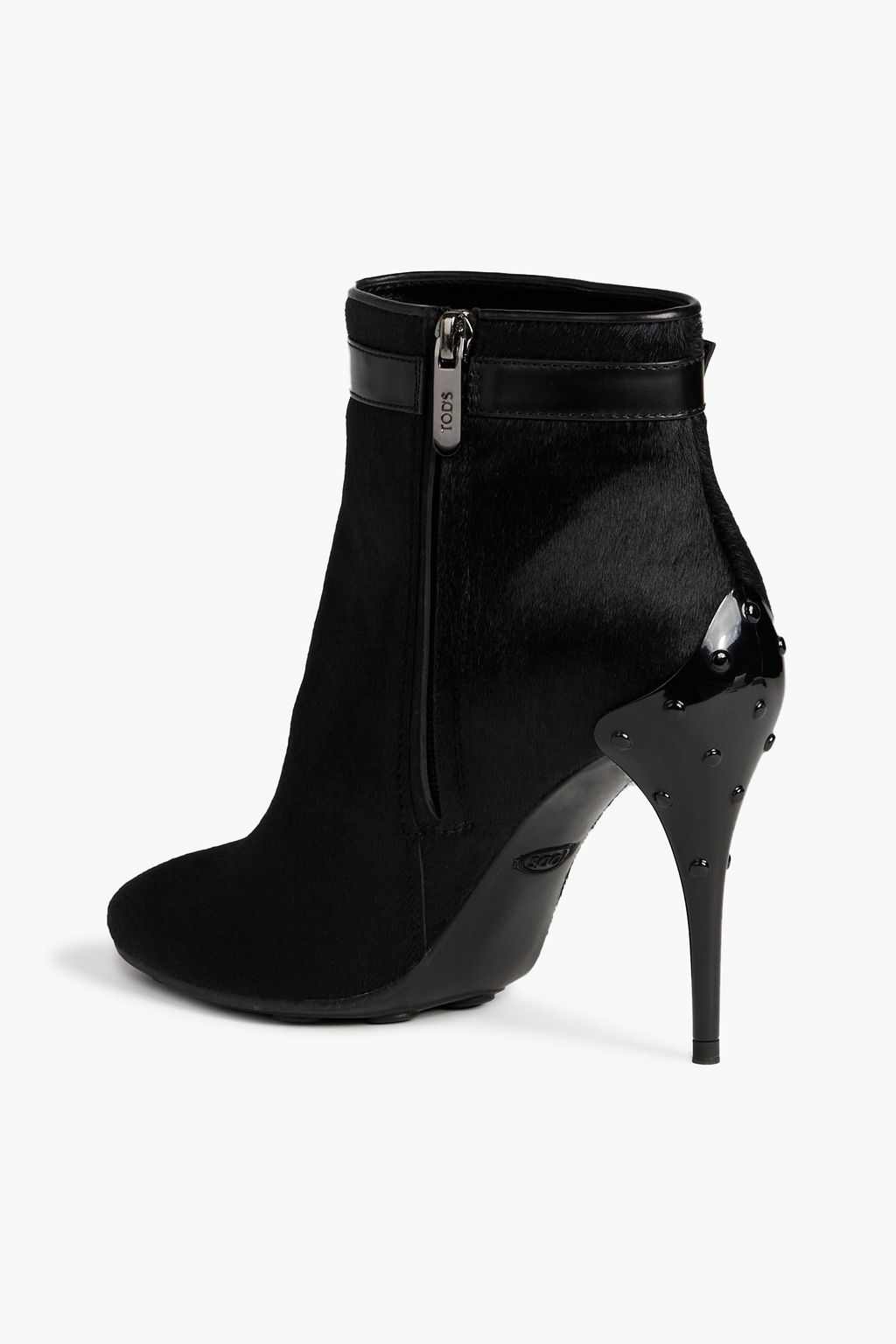 TOD'S Gomma leather-trimmed calf hair ankle boots