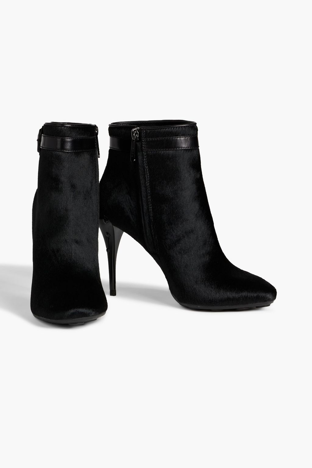 TOD'S Gomma leather-trimmed calf hair ankle boots